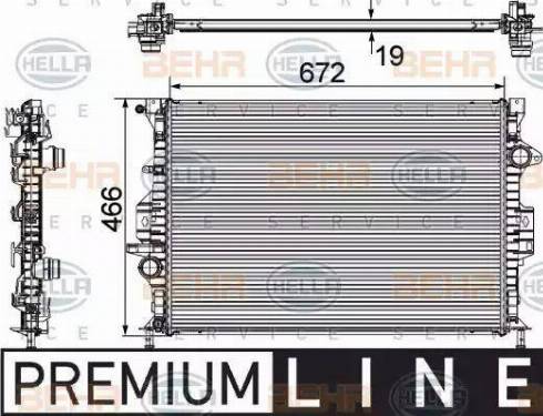 HELLA 8MK 376 745-601 - Radiatore, Raffreddamento motore autozon.pro