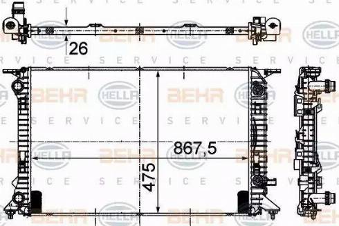 HELLA 8MK 376 745-634 - Radiatore, Raffreddamento motore autozon.pro