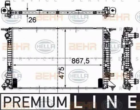 HELLA 8MK 376 745-631 - Radiatore, Raffreddamento motore autozon.pro