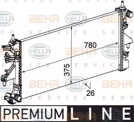 HELLA 8MK 376 745-091 - Radiatore, Raffreddamento motore autozon.pro