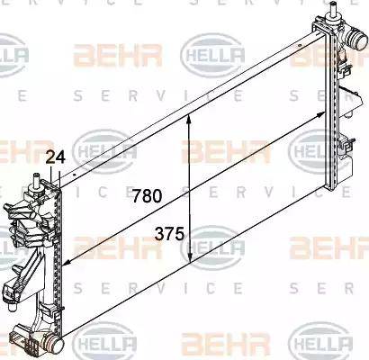 HELLA 8MK 376 745-034 - Radiatore, Raffreddamento motore autozon.pro