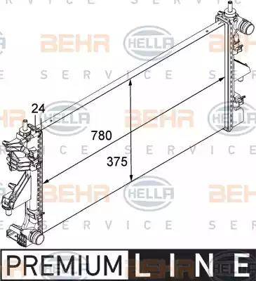 HELLA 8MK 376 745-031 - Radiatore, Raffreddamento motore autozon.pro