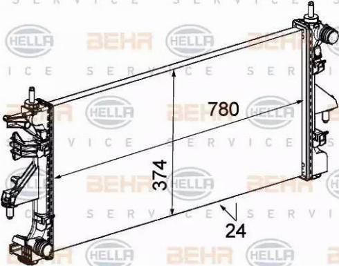 HELLA 8MK 376 745-104 - Radiatore, Raffreddamento motore autozon.pro