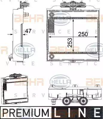 HELLA 8MK 376 746-511 - Radiatore, Raffreddamento motore autozon.pro