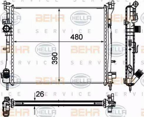 HELLA 8MK 376 748-751 - Radiatore, Raffreddamento motore autozon.pro