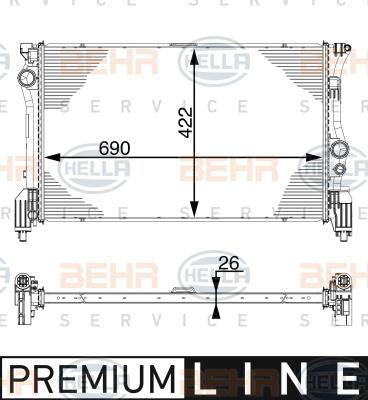 HELLA 8MK 376 747-551 - Radiatore, Raffreddamento motore autozon.pro