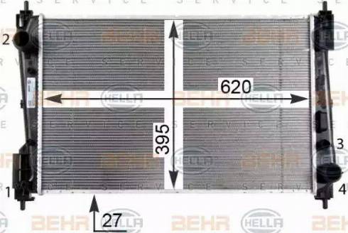 HELLA 8MK 376 754-454 - Radiatore, Raffreddamento motore autozon.pro