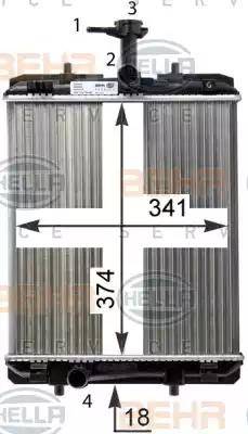 HELLA 8MK 376 754-484 - Radiatore, Raffreddamento motore autozon.pro