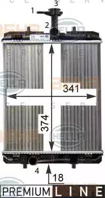 HELLA 8MK 376 754-481 - Radiatore, Raffreddamento motore autozon.pro