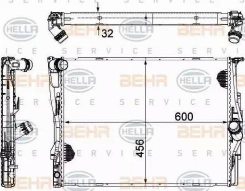 HELLA 8MK 376 754-054 - Radiatore, Raffreddamento motore autozon.pro