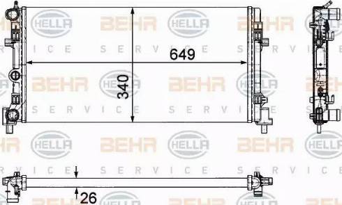 HELLA 8MK 376 754-284 - Radiatore, Raffreddamento motore autozon.pro