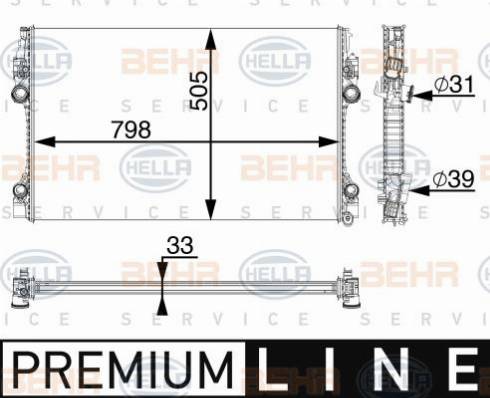 HELLA 8MK 376 755-671 - Radiatore, Raffreddamento motore autozon.pro