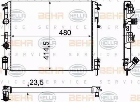 HELLA 8MK 376 755-341 - Radiatore, Raffreddamento motore autozon.pro