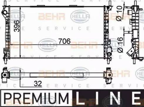 HELLA 8MK 376 756-581 - Radiatore, Raffreddamento motore autozon.pro