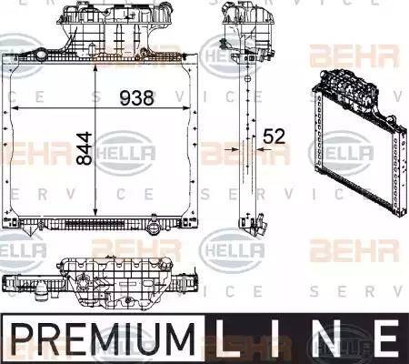 HELLA 8MK 376 756-011 - Radiatore, Raffreddamento motore autozon.pro