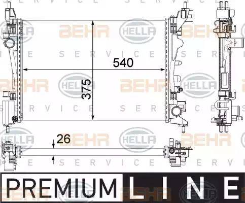 HELLA 8MK 376 756-321 - Radiatore, Raffreddamento motore autozon.pro