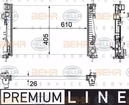 HELLA 8MK 376 756-251 - Radiatore, Raffreddamento motore autozon.pro