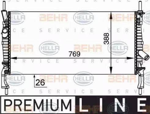 HELLA 8MK 376 764-411 - Radiatore, Raffreddamento motore autozon.pro