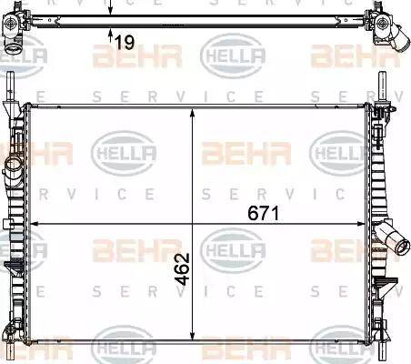 HELLA 8MK 376 764-504 - Radiatore, Raffreddamento motore autozon.pro