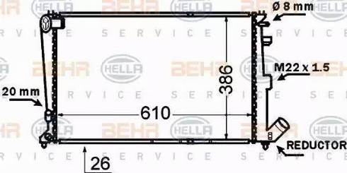 HELLA 8MK 376 766-721 - Radiatore, Raffreddamento motore autozon.pro