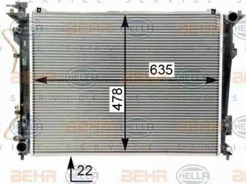 HELLA 8MK 376 763-734 - Radiatore, Raffreddamento motore autozon.pro