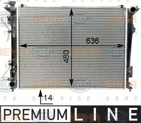 HELLA 8MK 376 763-731 - Radiatore, Raffreddamento motore autozon.pro