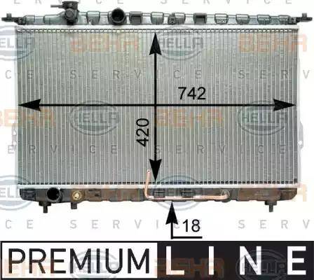 HELLA 8MK 376 762-241 - Radiatore, Raffreddamento motore autozon.pro