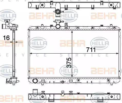 HELLA 8MK 376 762-741 - Radiatore, Raffreddamento motore autozon.pro