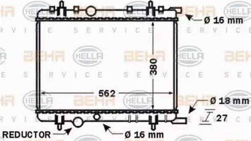 HELLA 8MK 376 767-091 - Radiatore, Raffreddamento motore autozon.pro