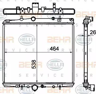 HELLA 8MK 376 767-111 - Radiatore, Raffreddamento motore autozon.pro