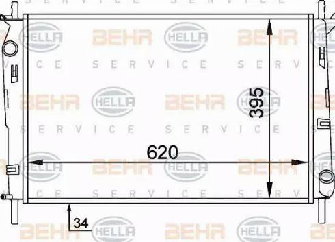 HELLA 8MK 376 706-631 - Radiatore, Raffreddamento motore autozon.pro