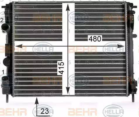 HELLA 8MK 376 700-584 - Radiatore, Raffreddamento motore autozon.pro