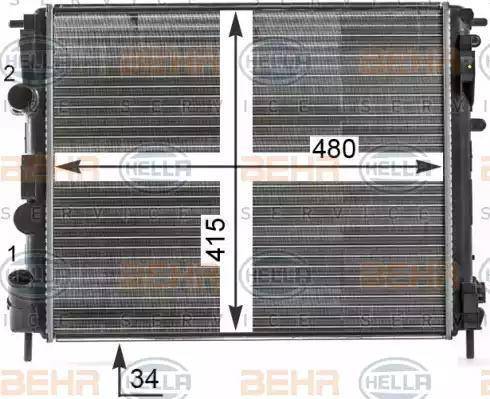 HELLA 8MK 376 700-571 - Radiatore, Raffreddamento motore autozon.pro