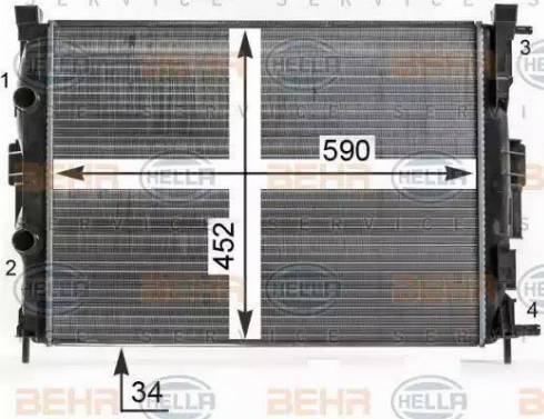 HELLA 8MK 376 700-681 - Radiatore, Raffreddamento motore autozon.pro