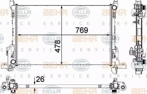 HELLA 8MK 376 701-581 - Radiatore, Raffreddamento motore autozon.pro