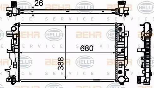 HELLA 8MK 376 701-014 - Radiatore, Raffreddamento motore autozon.pro