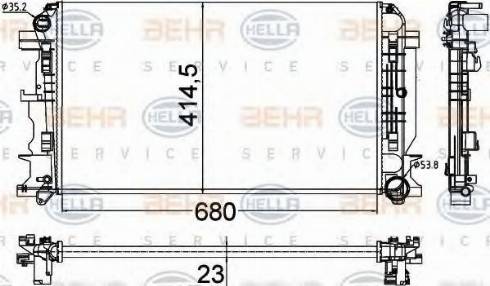 HELLA 8MK 376 701-361 - Radiatore, Raffreddamento motore autozon.pro