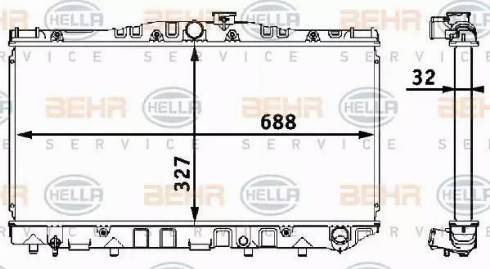 HELLA 8MK 376 708-181 - Radiatore, Raffreddamento motore autozon.pro