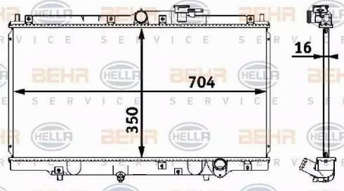 HELLA 8MK 376 708-261 - Radiatore, Raffreddamento motore autozon.pro