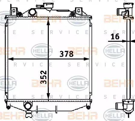 HELLA 8MK 376 708-201 - Radiatore, Raffreddamento motore autozon.pro