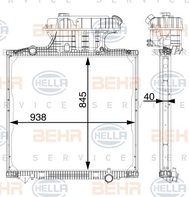 HELLA 8MK 376 702-894 - Radiatore, Raffreddamento motore autozon.pro