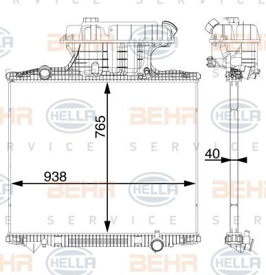 HELLA 8MK 376 702-844 - Radiatore, Raffreddamento motore autozon.pro