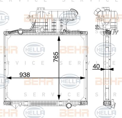 HELLA 8MK 376 702-854 - Radiatore, Raffreddamento motore autozon.pro