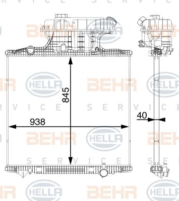 HELLA 8MK 376 702-884 - Radiatore, Raffreddamento motore autozon.pro