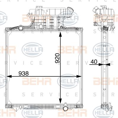 HELLA 8MK 376 702-834 - Radiatore, Raffreddamento motore autozon.pro