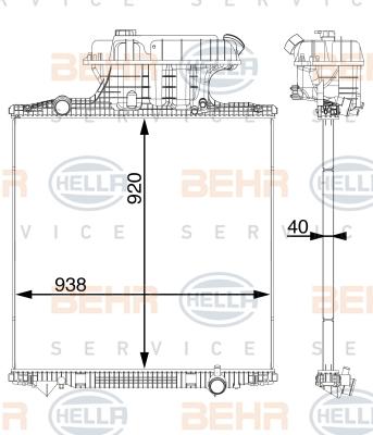 HELLA 8MK 376 702-824 - Radiatore, Raffreddamento motore autozon.pro