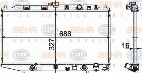 HELLA 8MK 376 707-654 - Radiatore, Raffreddamento motore autozon.pro