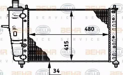 HELLA 8MK 376 719-531 - Radiatore, Raffreddamento motore autozon.pro