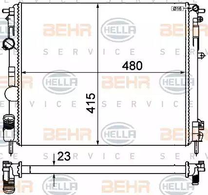 HELLA 8MK 376 719-691 - Radiatore, Raffreddamento motore autozon.pro