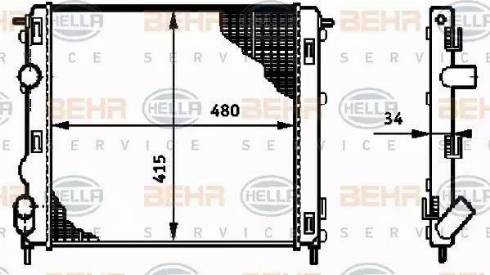 HELLA 8MK 376 719-681 - Radiatore, Raffreddamento motore autozon.pro